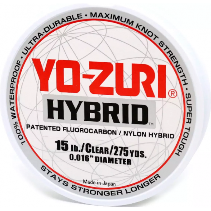 Леска монофильная YO-ZURI HYBRID 0,405мм 252м (clear) R518-CL