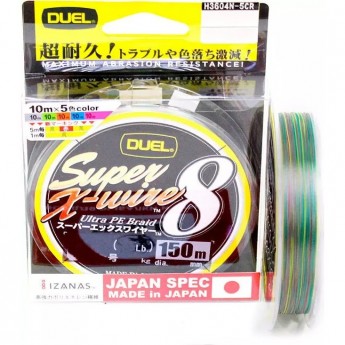 Леска плетеная YO-ZURI DUEL PE SUPER X-WIRE 8 0.13 мм/5.8 кг 150 м 5Color-Yellow Marking Леска плетеная YO-ZURI DUEL PE SUPER X-WIRE 8 0.13 мм/5.8 кг 150 м 5Color-Yellow Marking