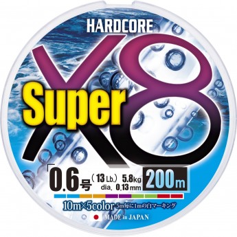 Плетеный шнур YO-ZURI DUEL PE HARDCORE SUPER X8 200m #0.8 5COLOR 7.0Kg (0.15mm) Плетеный шнур YO-ZURI DUEL PE HARDCORE SUPER X8 200m #0.8 5COLOR 7.0Kg (0.15mm)