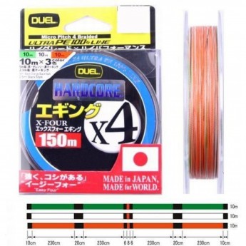 Шнур YO-ZURI PE HARDCORE X4 EGING 1.0/0.171мм 8кг 150м 3 COLOR Шнур YO-ZURI PE HARDCORE X4 EGING 1.0/0.171мм 8кг 150м 3 COLOR