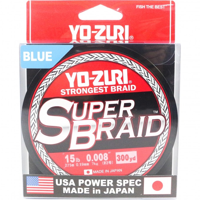 Шнур YO-ZURI PE SUPERBRAID BLUE 300yds 15lbs 0,19мм R1265-B